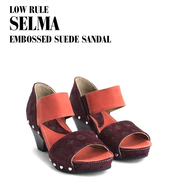 Fleuvog Selma Embossed Suede Sandal Clog - Picture 2 of 6